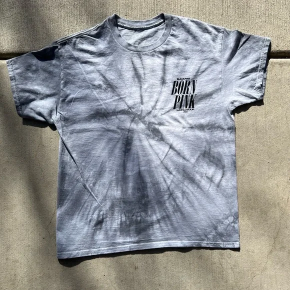 BlackPink - Born Pink World Tour - Gray Tie-Dye T-Shirt Size L - Picture 1 of 8